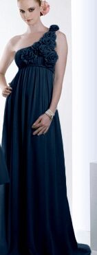 Blå kjole med en skulderstropp Eternity 22417 - ABELONE.NO