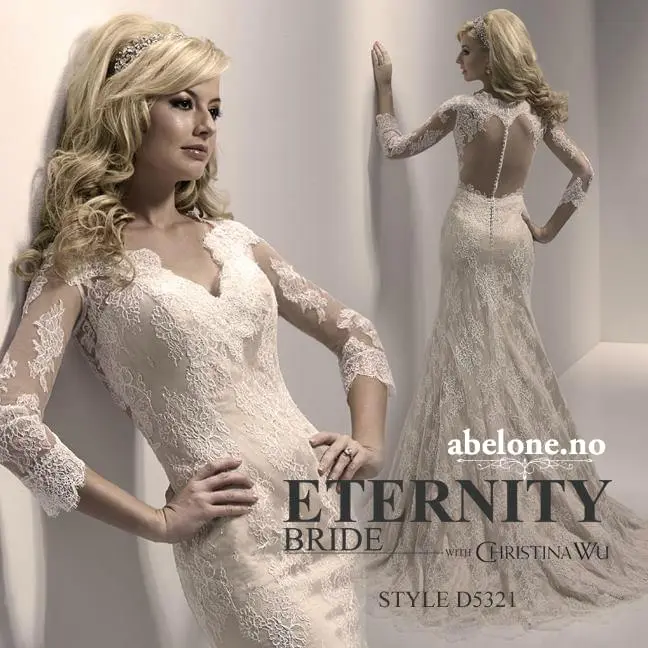 brudekjole med lang arm eternity bride d5321