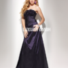 Lang mørk lilla kjole med drapering 6577