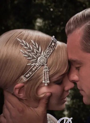 Vintage hårsmykke The Great Gatsby med perler
