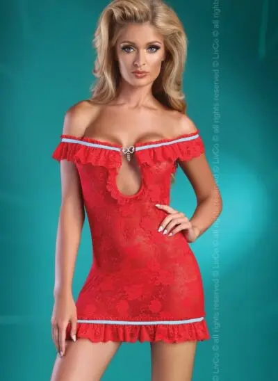 Sexy Rød babydoll inkl. truse MIJA