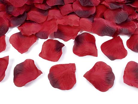 Røde roseblader til bryllup 100 stk - ABELONE.NO