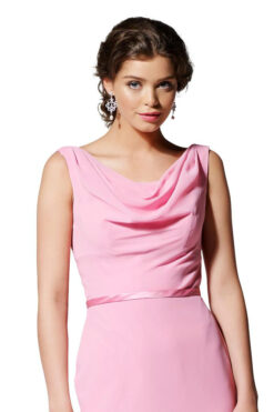 lyserosa kjole med snorerygg 9611 detalj