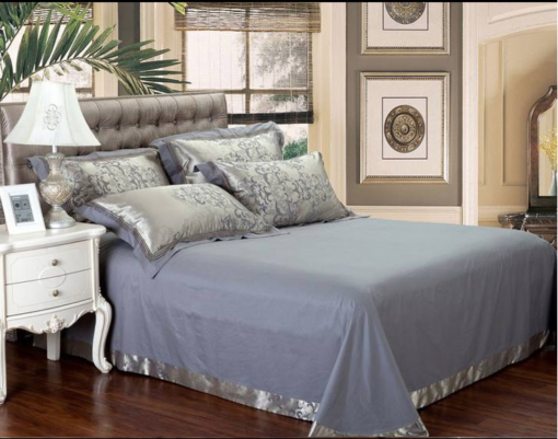 luksuriost silke sengesett i 4 deler for dobbeltdyne laken