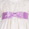 Lavendel farget sløyfe til dåpskjole ferdigknyttet ABELONE.NO