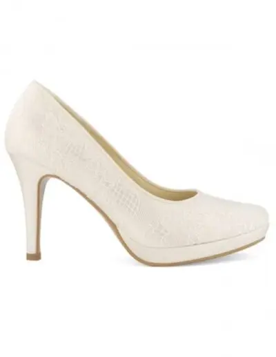 Ivory Brudesko med blonde. Platform. Suri KUN Str 39  Igjen