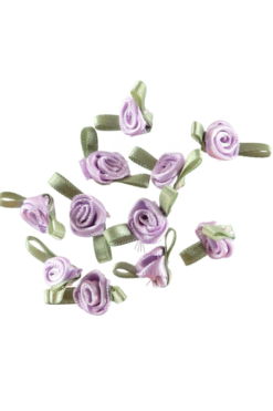 Lavendel roser til å sy på dåpskole og lue kr 17,- ABELONE.NO Nettbutikk