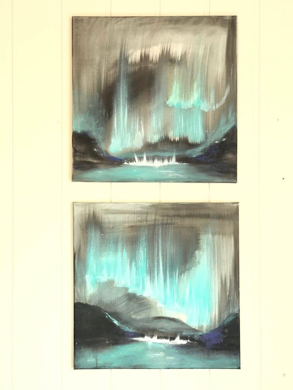 Maleri Nordlyset 1" 40x40 cm - Bilde 4