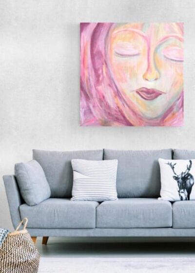 Maleriet "Håp. Face 1" 100 x 100 cm