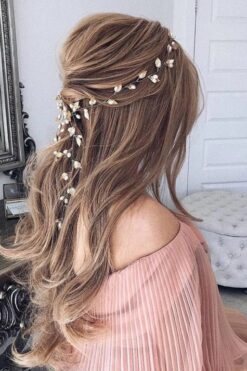 Vintage hårwire til oppsatt hår. Med perler og blader. ABELONE.NO Brudesalong