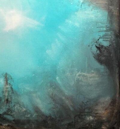 Kunst Deep Blue 1 Akryl maleri 70x100 cm. art by Lena Marie ABELONE.NO